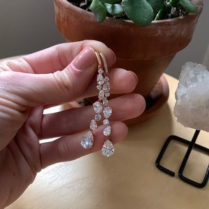 Nadri Rose Gold Crystal Earrings